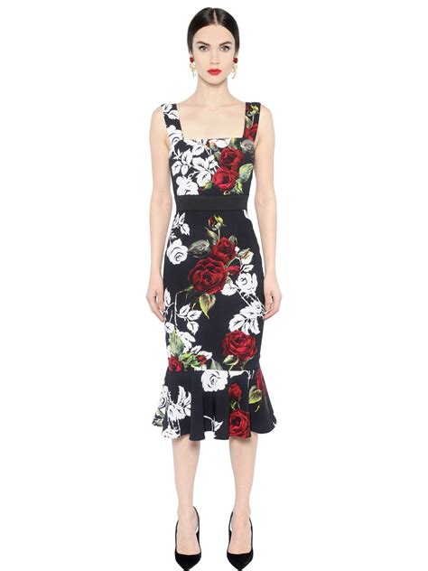 dolce gabbana roses dress|Dolce & Gabbana red rose dress.